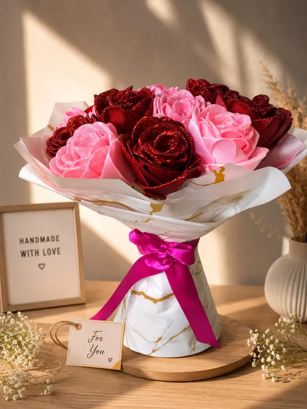Satin Ribbon Rose Bouquet