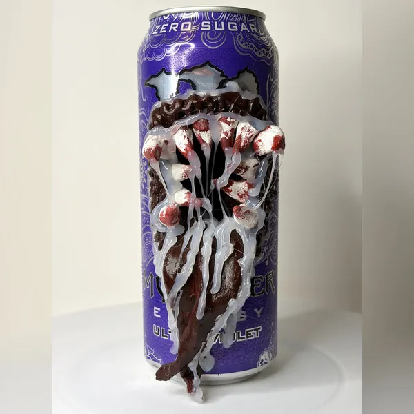 Violet Monster Can Sculpture