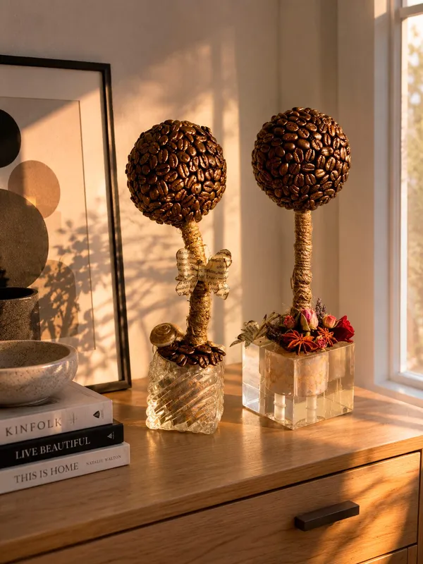 Handmade Coffee Bean Topiary Tree